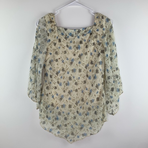 Pierre Marie Boho Floral Square Neck Top XS - Picture 1 of 4